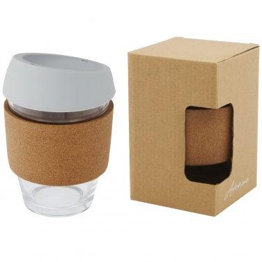 Logotrade Logogeschenke das Foto: Lidan 360 ml Becher aus Borosilikatglas mit Silikondeckel