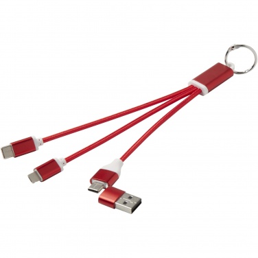Logotrade Werbegeschenke das Foto: Metal 4-in-1 Ladekabel aus recyceltem Aluminium mit Schlüsselanhänger
