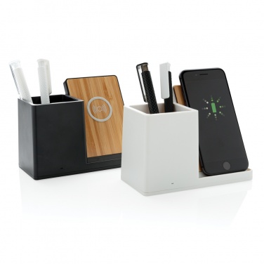 Logotrade Geschäftsgeschenke das Foto: Ontario 10W Wireless Charger aus Bambus und RCS Kunststoff