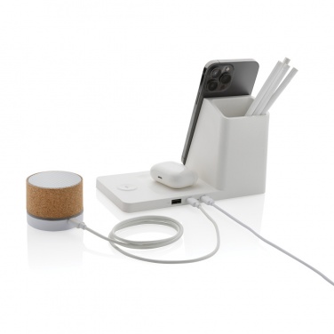 Logotrade Geschäftsgeschenke das Foto: Ontario 15W 3-in-1 Charger aus RCS rec. Kunststoff & Bambus