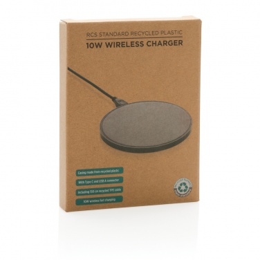 Logotrade Firmengeschenke das Foto: 10W Wireless Charger aus RCS Standard recyceltem Kunststoff