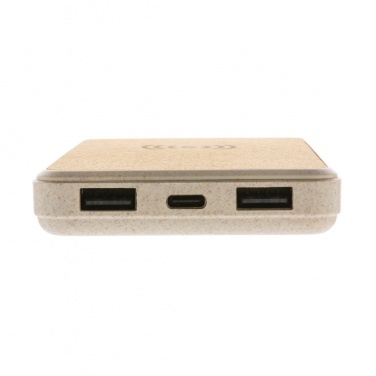 Logotrade Geschäftsgeschenke das Foto: Kork und Weizen 8.000 mAh Wireless Powerbank