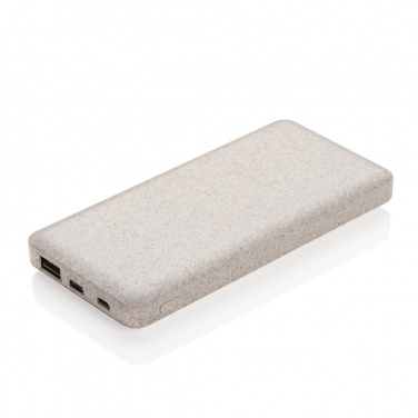 Logotrade Werbegeschenke das Foto: 10.000 mAh Weizenstroh Powerbank