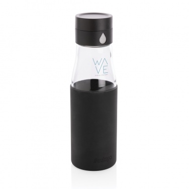 Logotrade werbemittel das Foto: Ukiyo Trink-Tracking-Flasche aus Glas mit Hülle