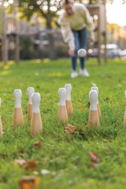 Logotrade Werbegeschenke das Foto: Kegel-Set aus Holz