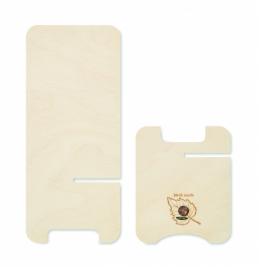 Logotrade Werbeartikel das Foto: Smartphone Halter Birkenholz