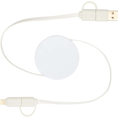 Logotrade Werbeartikel das Foto: Citala 90 cm 5-in-1 Kabel aus recyceltem Kunststoff für Datenübertragung und 40W Schnellladung