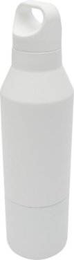 Logotrade Werbeartikel das Foto: Odessy 600 ml Isolierflasche und 300 ml Becher aus RCS recyceltem Edelstahl