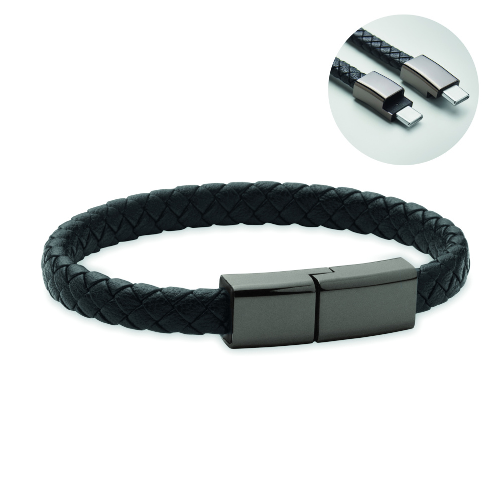 Logotrade Werbegeschenke das Foto: 60W Flecht-Armband-Ladekabel