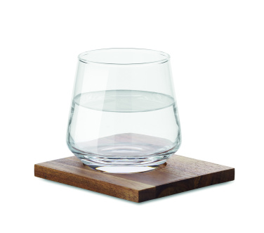 Logotrade Firmengeschenke das Foto: Glas mit Untersetzer