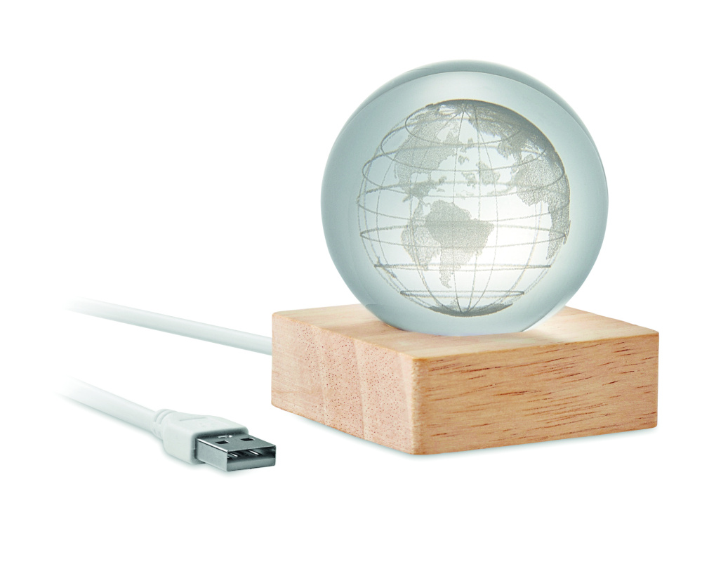 Logotrade Werbeartikel das Foto: LED-Glaskugel Globus