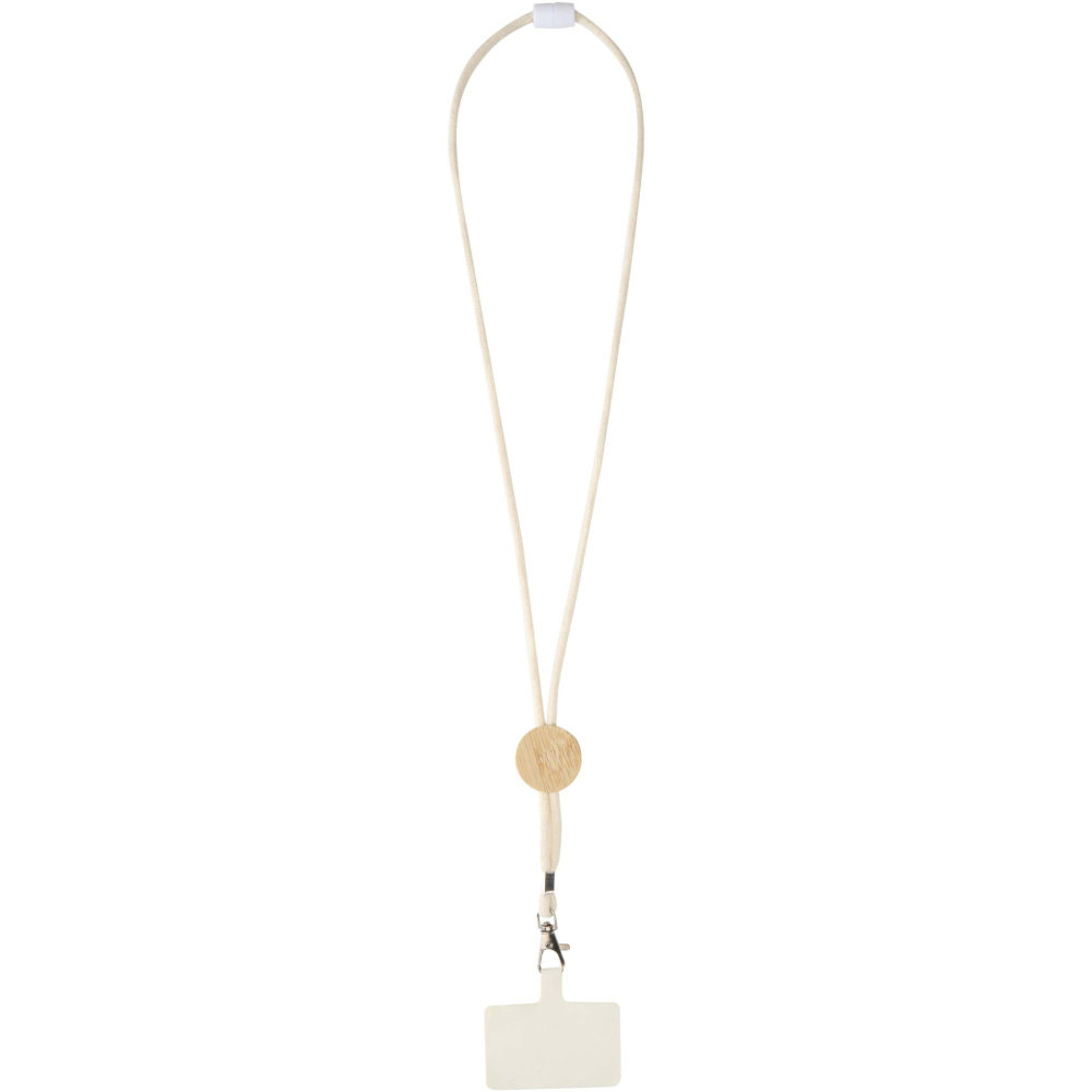 Logotrade werbemittel das Foto: Adhab Smartphone Lanyard mit Bambusdetails