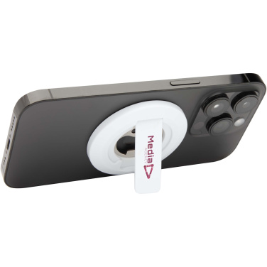 Logotrade Werbegeschenke das Foto: Ain Magnetische Smartphonehalterung  aus recyceltem Kunststoff mit Flaschenöffner 