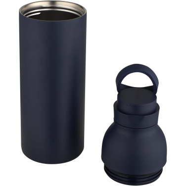 Logotrade Geschäftsgeschenke das Foto: Illuminate 650 ml RCS-zertifizierte doppelwandige Trinkflasche aus recyceltem Edelstahl mit 3-teiligem Deckelset