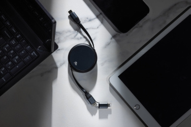 Logotrade werbemittel das Foto: Terra ausziehbares 240W 2-in-1 Kabel aus RCS rec. Aluminium