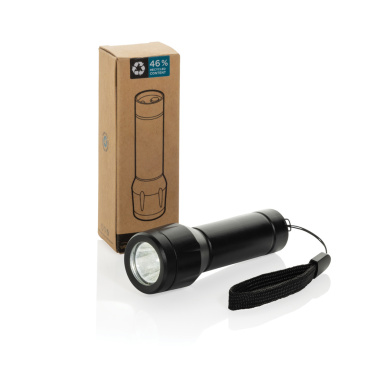 Logotrade werbemittel das Foto: Flara USB-aufladbare Taschenlampe aus RCS recyceltem ABS
