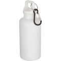 Oregon 400 ml einfarbige RS-zertifizierte Trinkflasche aus recyceltem Kunststoff mit Karabinerhaken, Weiß