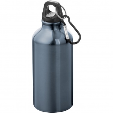 Logotrade promotional giveaway picture of: Oregon 400 ml aluminium water bottle with carabiner