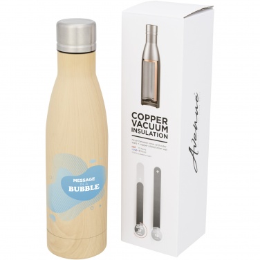 Logo trade promotional products image of: Vasa 500 ml wood-look copper vacuum insulated bottle