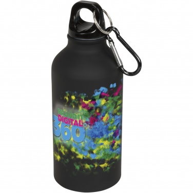 Logo trade promotional gifts image of: Oregon 400 ml matte water bottle with carabiner