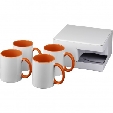 Logo trade business gifts image of: Ceramic sublimation mug 4-pieces gift set