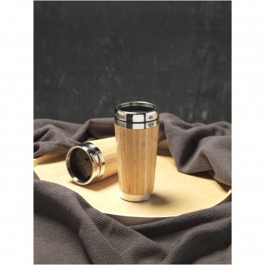 Logo trade promotional gifts image of: Bambus 450 ml tumbler with bamboo outer