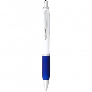Logotrade advertising product image of: Nash ballpoint pen with white barrel and coloured grip