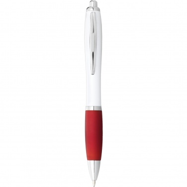 Logotrade business gift image of: Nash ballpoint pen with white barrel and coloured grip
