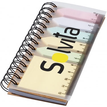 Logo trade promotional merchandise image of: Spinner spiral notebook with coloured sticky notes