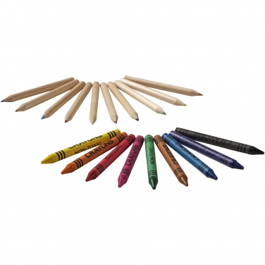 Logo trade corporate gift photo of: Lucky 19-piece coloured pencil and crayon set