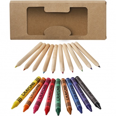 Logotrade promotional product image of: Lucky 19-piece coloured pencil and crayon set