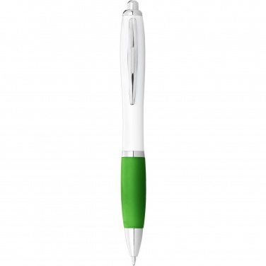 Logotrade promotional product image of: Nash ballpoint pen white barrel and coloured grip