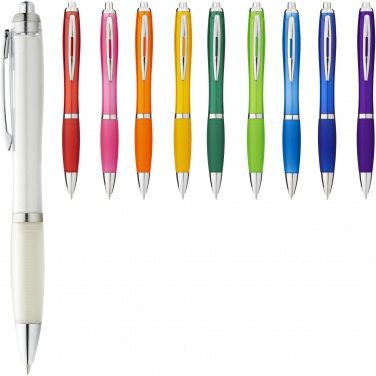 Logo trade promotional merchandise image of: Nash ballpoint pen coloured barrel and grip