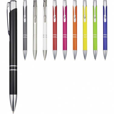 Logotrade promotional item image of: Moneta aluminium click ballpoint pen (blue ink)