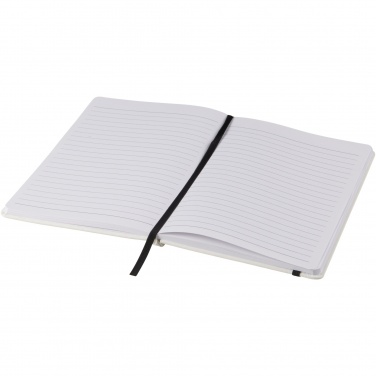 Logo trade advertising products picture of: Spectrum A5 white notebook with coloured strap