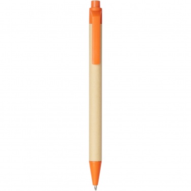 Logotrade promotional merchandise image of: Berk recycled carton and corn plastic ballpoint pen