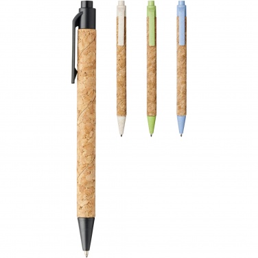 Logo trade advertising product photo of: Midar cork and wheat straw ballpoint pen