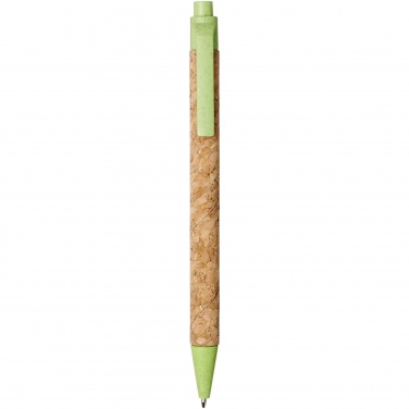 Logo trade promotional giveaways image of: Midar cork and wheat straw ballpoint pen