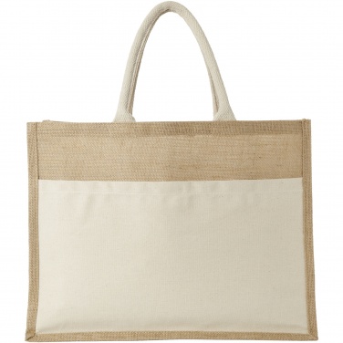 Logotrade promotional giveaway image of: Mumbay cotton pocket jute tote bag 18L