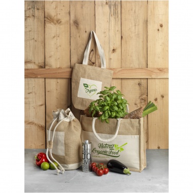 Logo trade promotional merchandise image of: Mumbay cotton pocket jute tote bag 18L