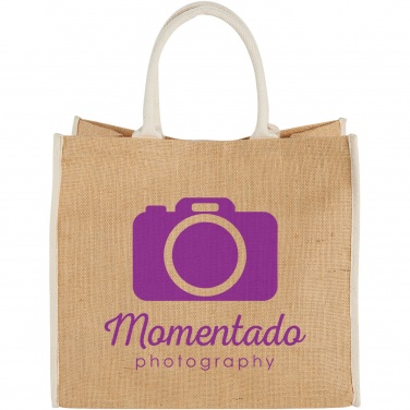 Logotrade promotional giveaways photo of: Harry coloured edge jute tote bag 25L