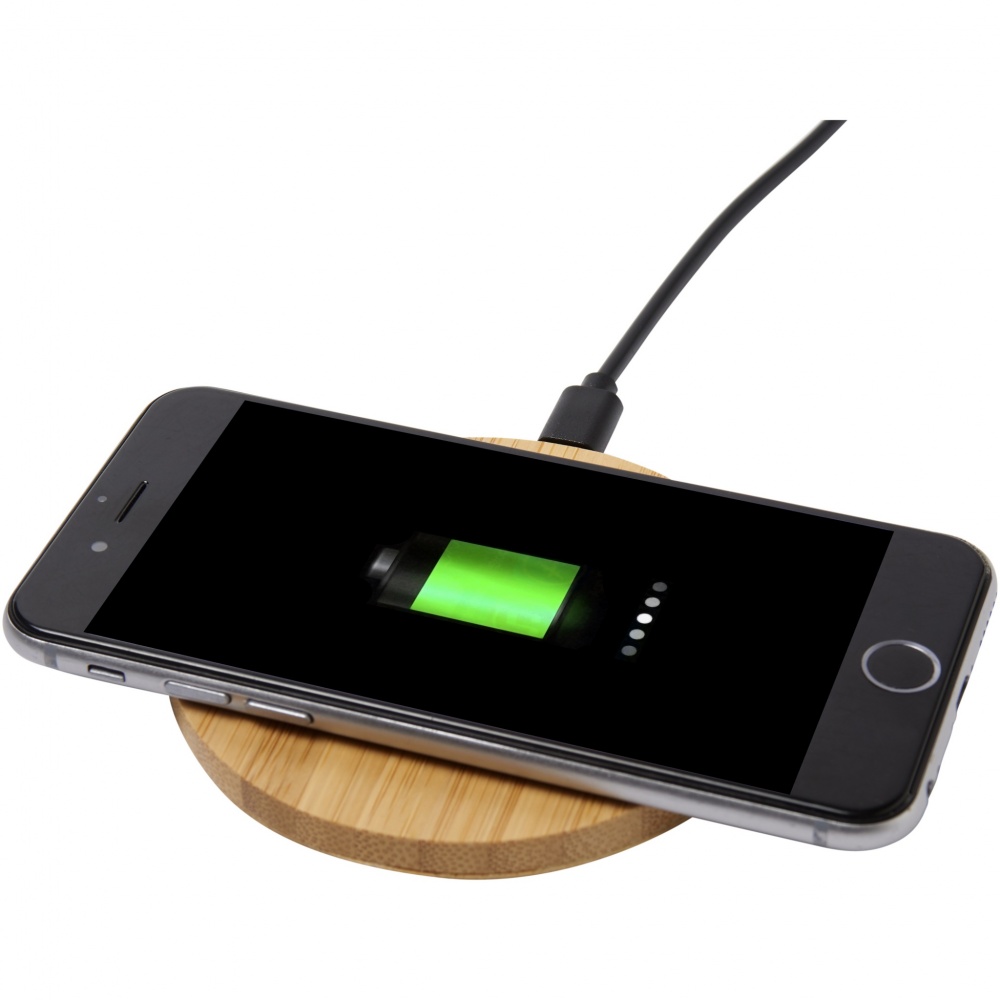Logo trade promotional gift photo of: Essence 5W bamboo wireless charging pad
