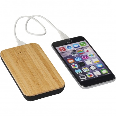 Logo trade promotional gifts picture of: Future 6000 mAh bamboo/fabric wireless power bank