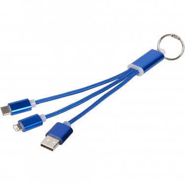 Logotrade promotional giveaway picture of: Metal 3-in-1 charging cable with keychain