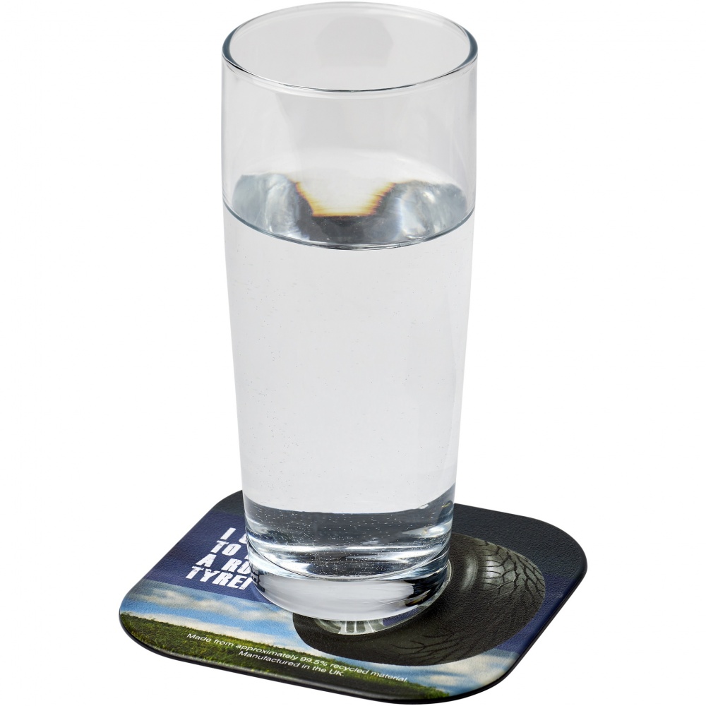 Logotrade promotional gift image of: Brite-Mat® square coaster with tyre material