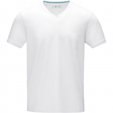 Logo trade business gifts image of: Kawartha short sleeve men's organic V-neck t-shirt