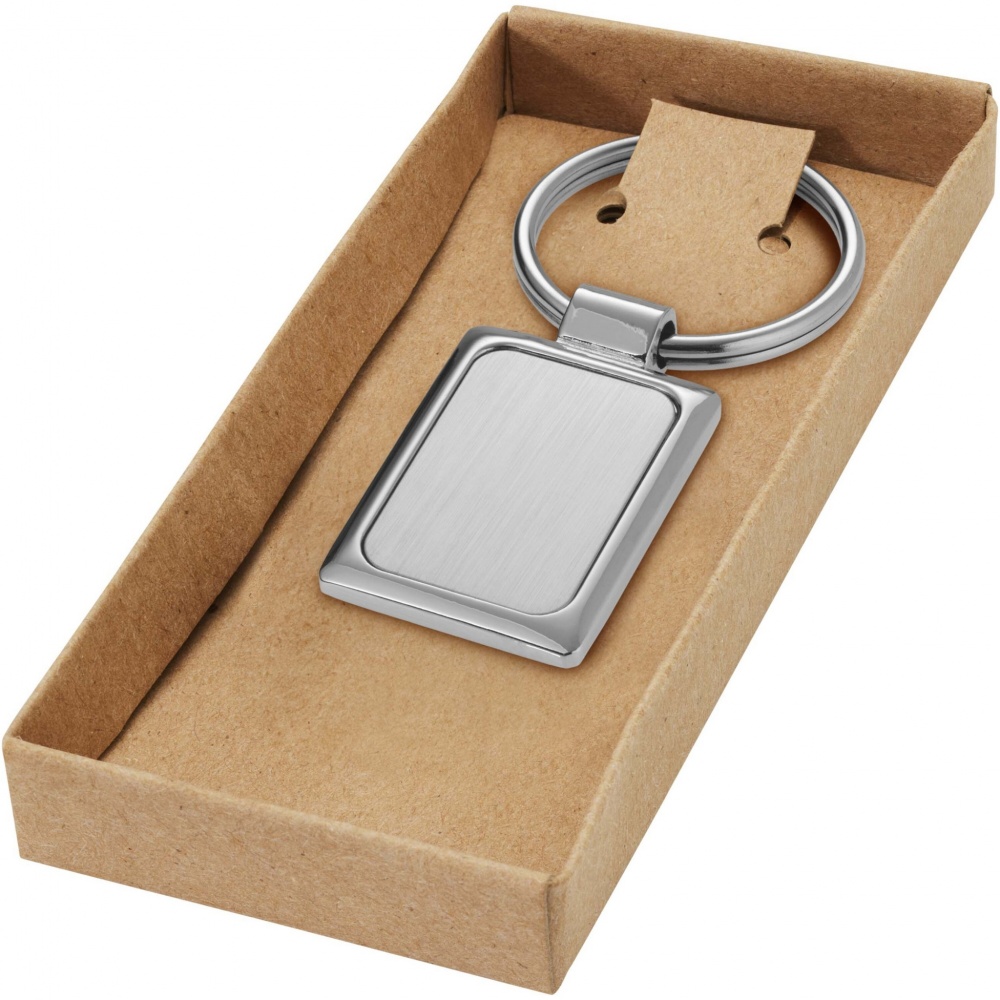 Logo trade promotional items image of: Sergio rectangular metal keychain