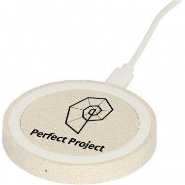 Logo trade corporate gift photo of: Naka 5W wheat straw wireless charging pad