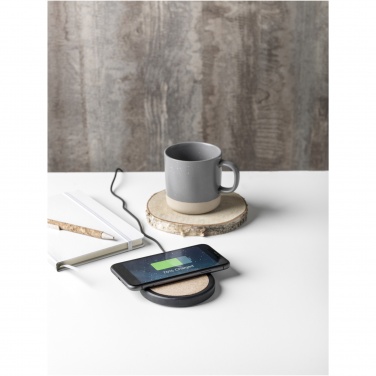 Logo trade promotional giveaway photo of: Kivi 10W limestone/cork wireless charging pad