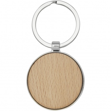 Logo trade promotional products picture of: Moreno beech wood round keychain